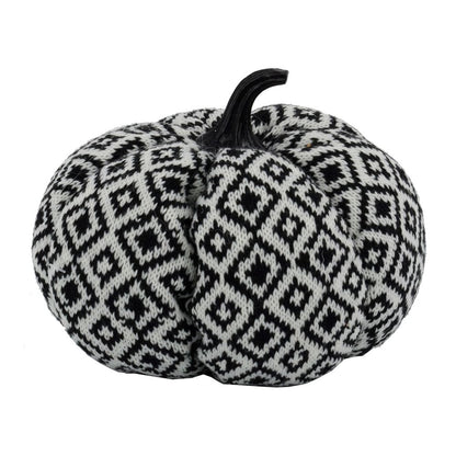 Pumpkin / Diamond Pattern, For Holiday Halloween Decor - Black White