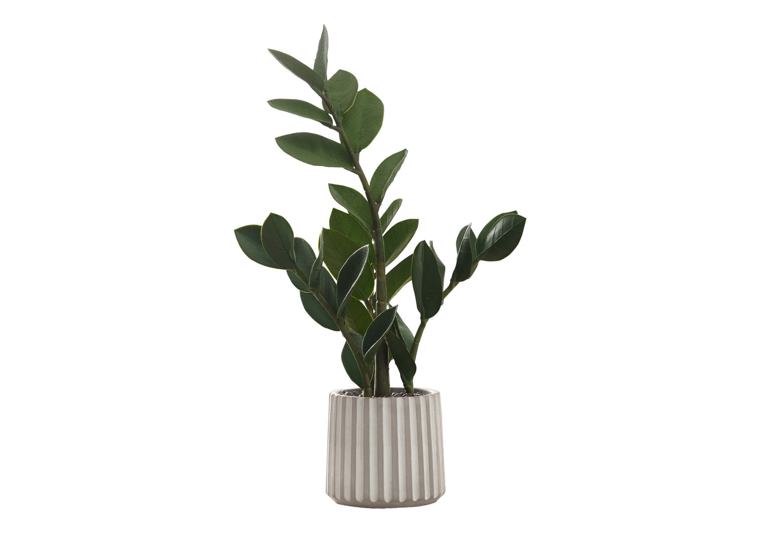 20&quot; Tall, Artificial Plant, Zz, Indoor, Faux, Fake, Table, Greenery, Potted, Real Touch, Decorative - Green / Gray