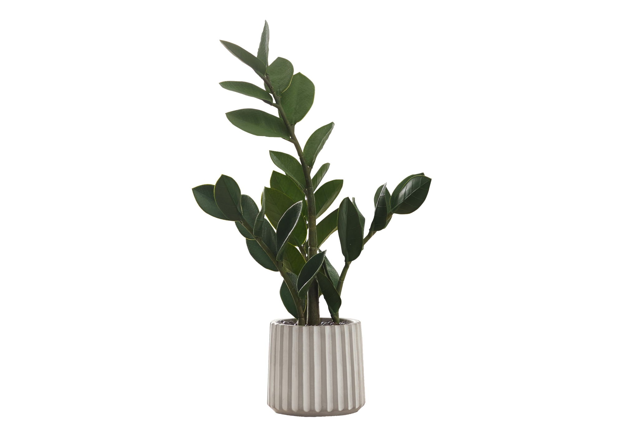 20&quot; Tall, Artificial Plant, Zz, Indoor, Faux, Fake, Table, Greenery, Potted, Real Touch, Decorative - Green / Gray