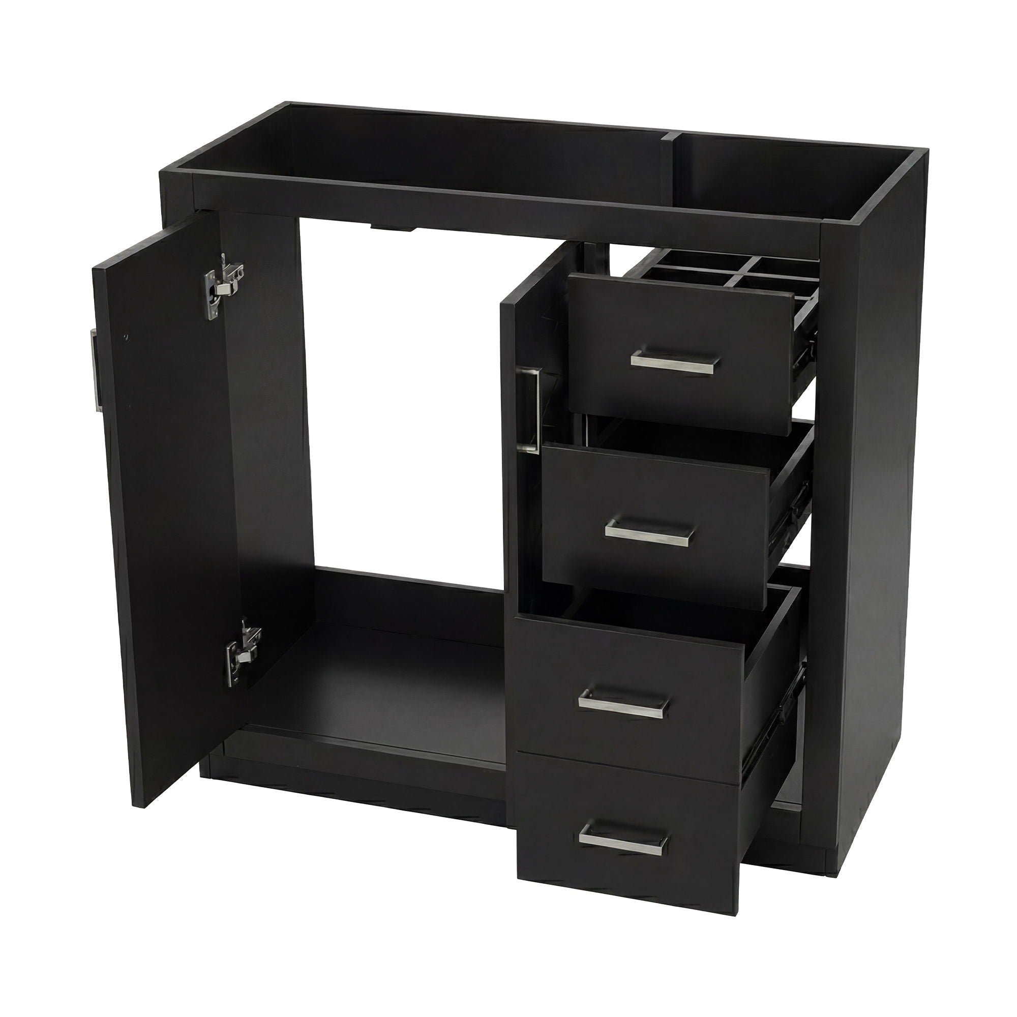 Retro Style Bathroom Vanity, 3 Drawers &amp; Soft Closing Doors