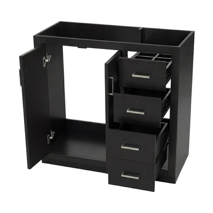 Retro Style Bathroom Vanity, 3 Drawers &amp; Soft Closing Doors