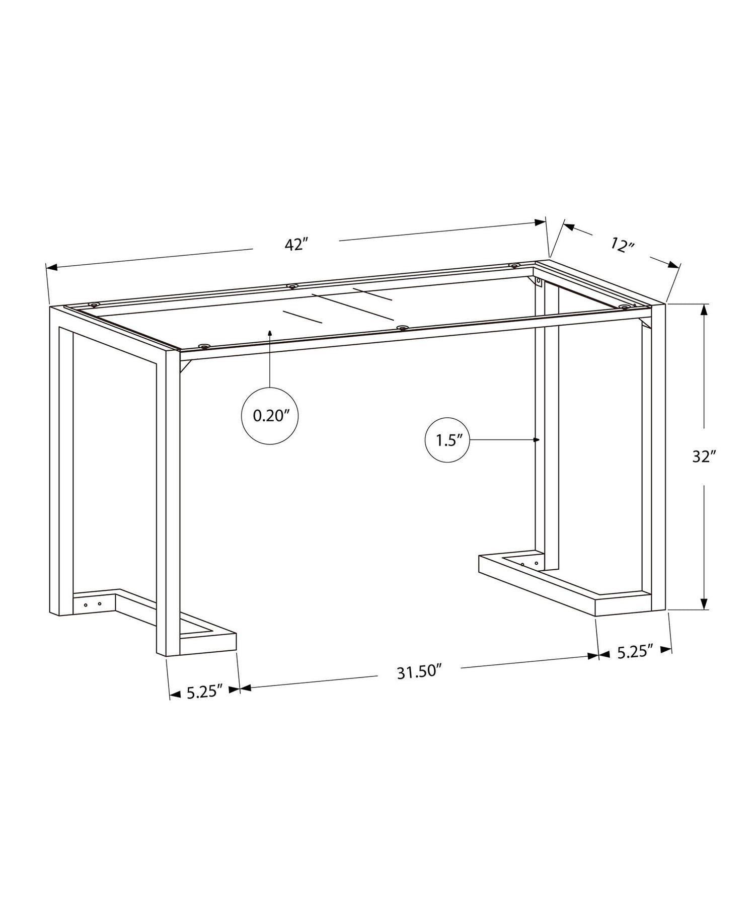 Accent Console Table For Entryway Contemporary - Black