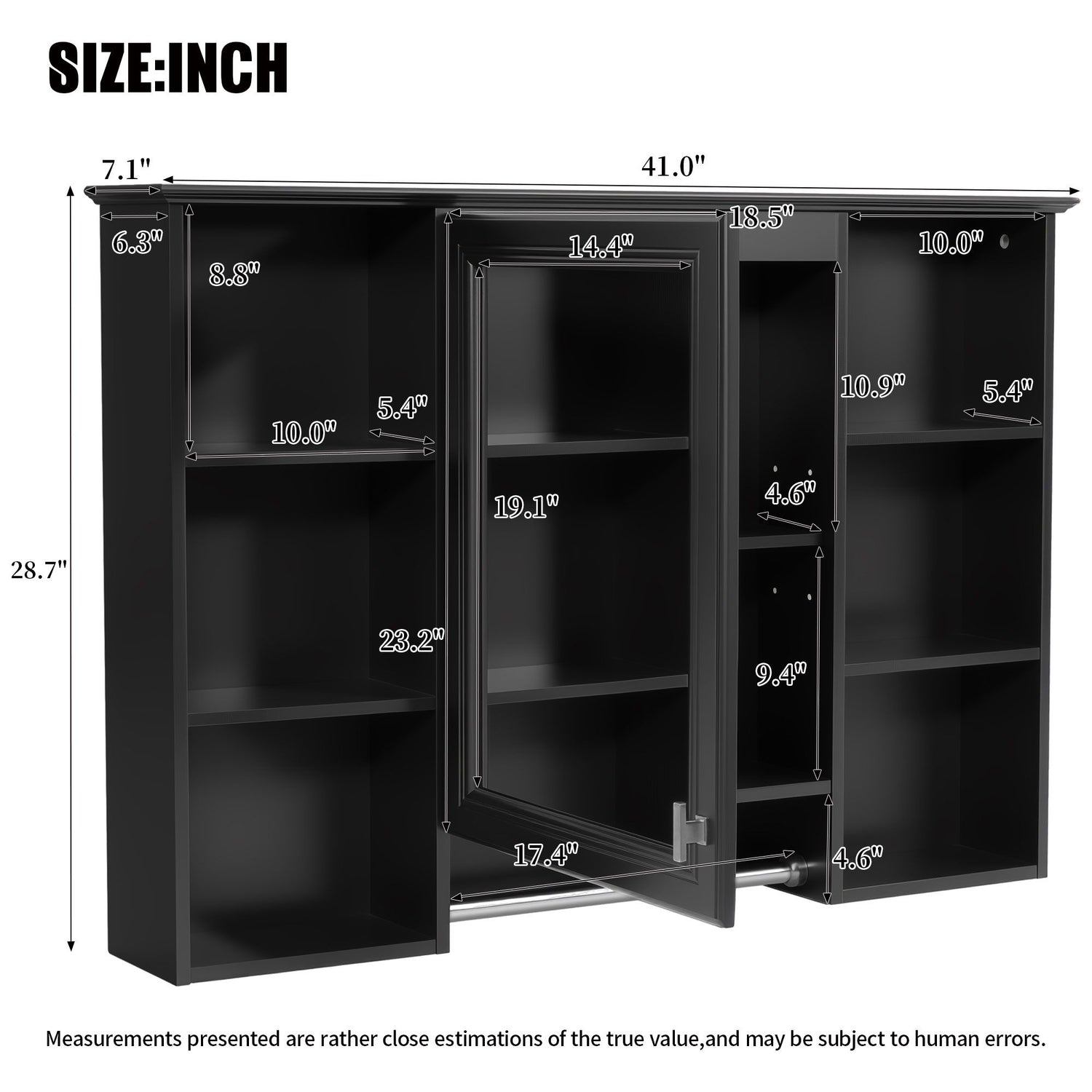 3 In 1 Modern Bathroom Mirror Cabinet With Adjustable Shelf, Soft Close Door, High Definition Mirror &amp; Towel Bar