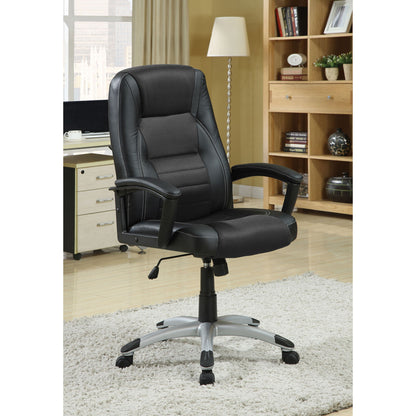 Office Chair With Base, Height Adjustable For Home &amp; Workspaces - Black