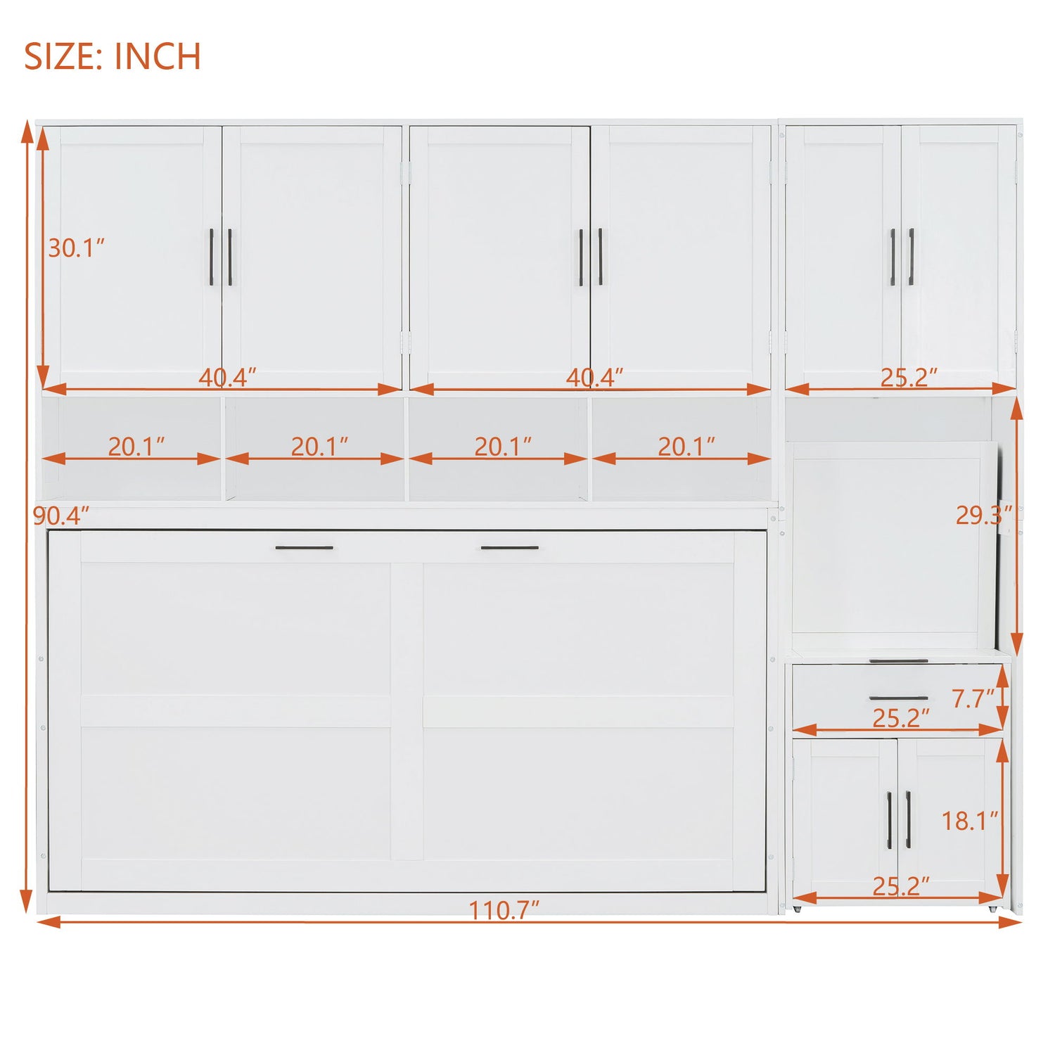 Murphy Wall Bed With Closet, Drawers &amp; Desk