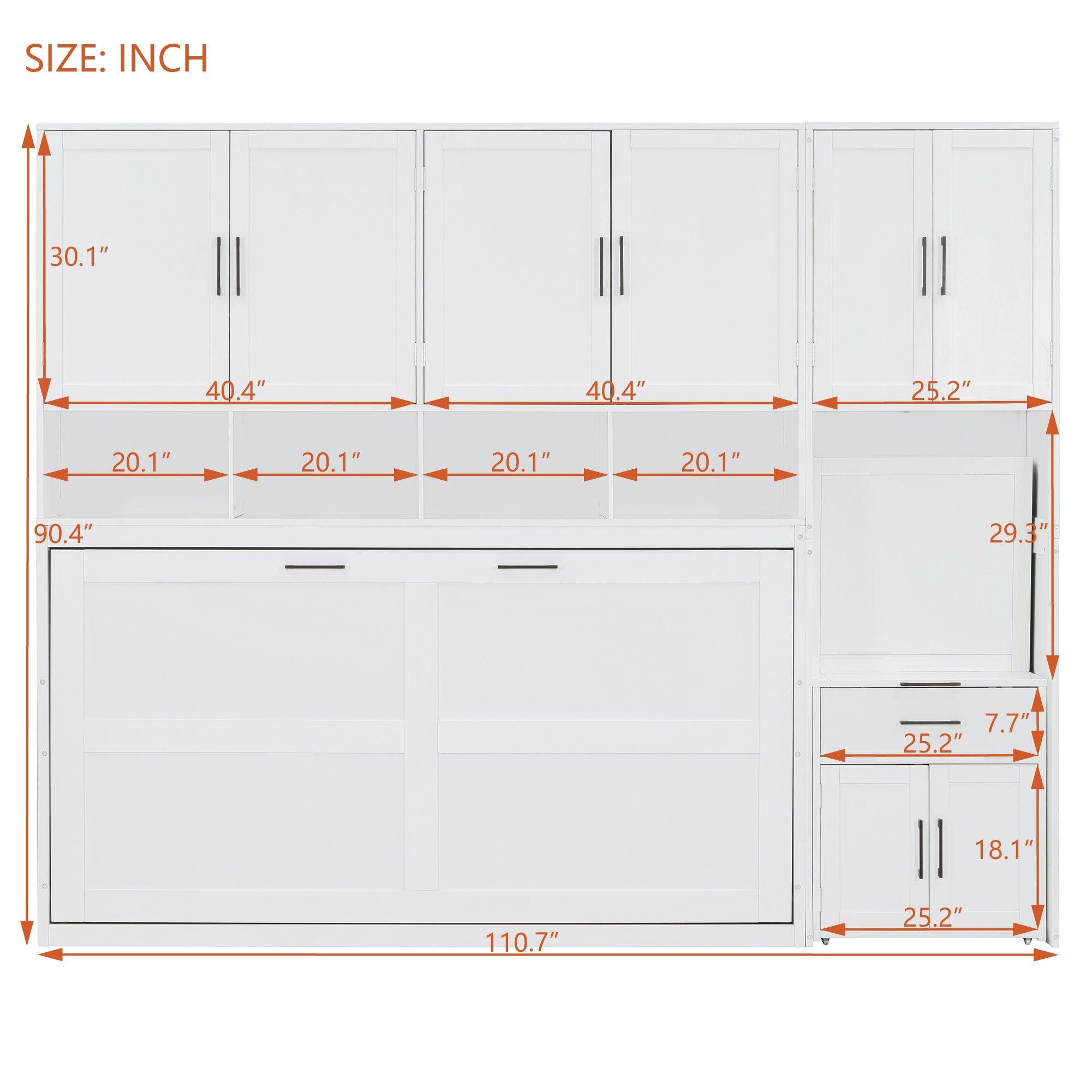 Murphy Wall Bed With Closet, Drawers &amp; Desk