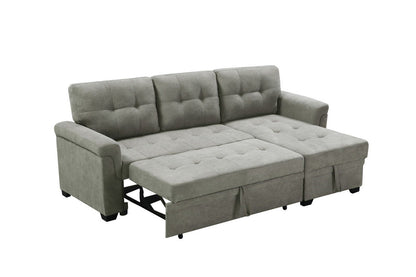 Lucca - Linen Reversible Sleeper Sectional Sofa With Storage Chaise