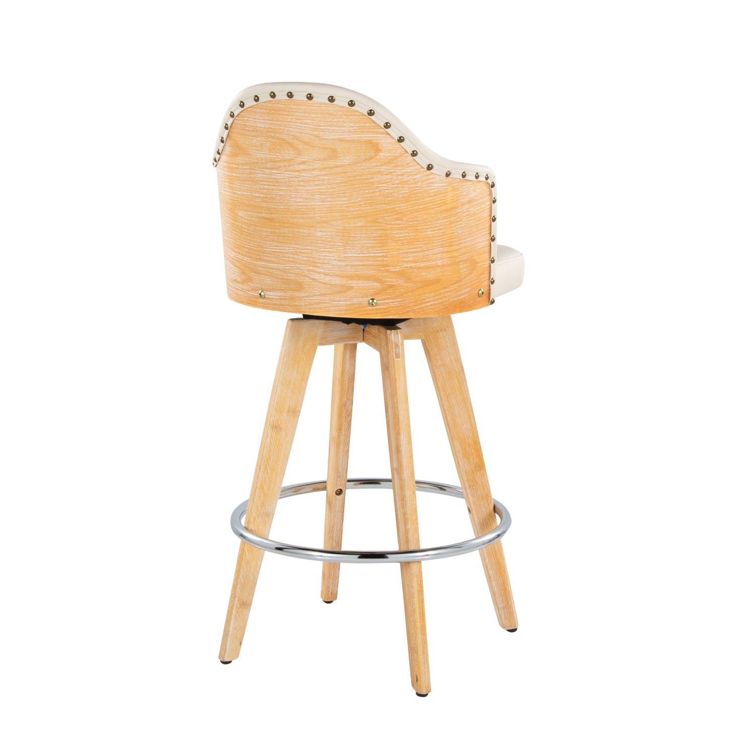 Ahoy - Contemporary Fixed Height Counter Stool &amp; Round Footrest (Set of 2)