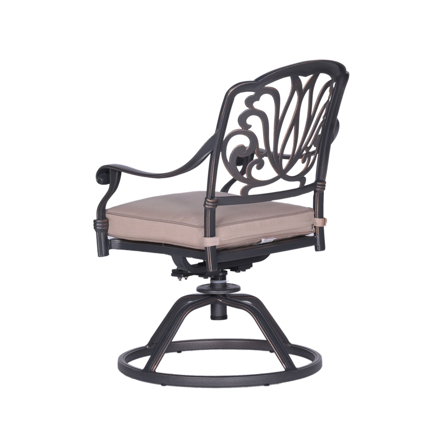 Round 48.03&quot; Long Aluminum Dining Set With Cushions