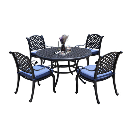 Round 4 Person 51.97&quot; Long Dining Set With Cushions