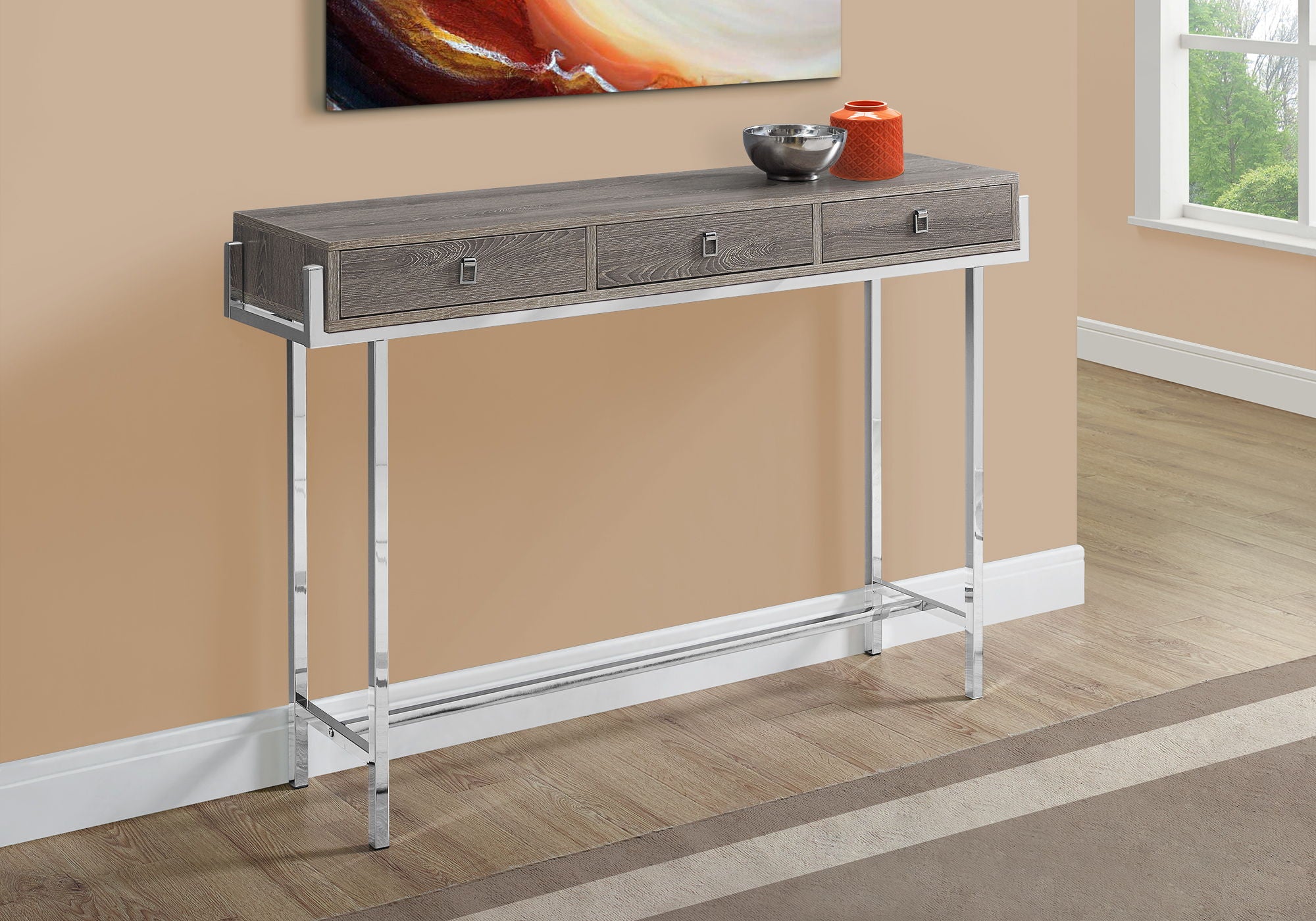 Accent Console Table For Entryway, Storage Drawer, Contemporary &amp; Modern