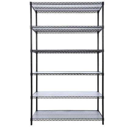 6 Tier 6000Lbs Capacity Nsf Metal Shelf Wire Shelving Unit, Heavy Duty Adjustable Storage Rack With Wheels &amp; Shelf Liners For Commercial Grade Utility Steel Storage Rack