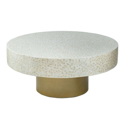 Unique Capiz Coffee Table &amp; Pedestal Base