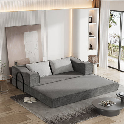 3 Seat Folding Floor Couch &amp; King Size Bed Mattress