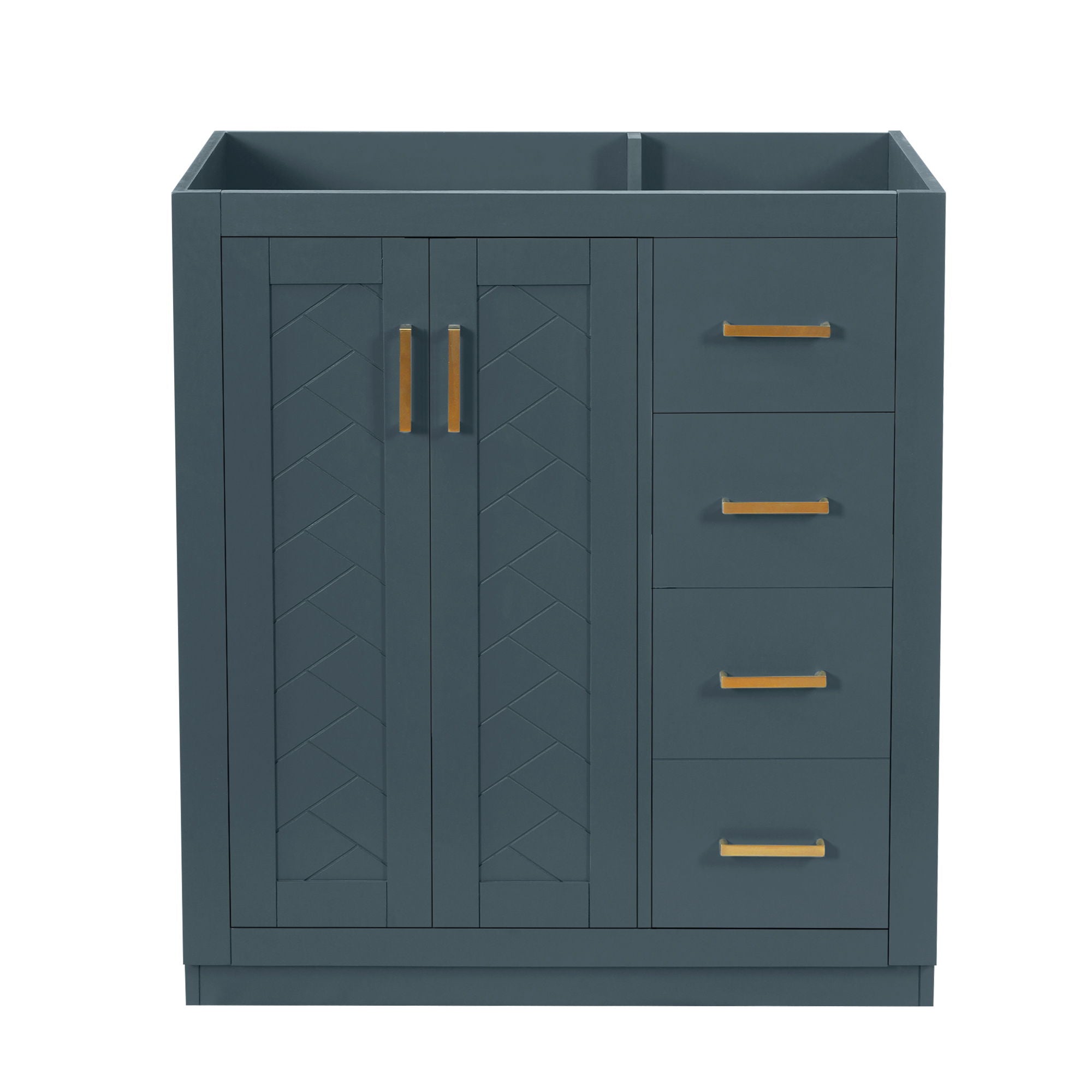 Retro Style Bathroom Vanity With 3 Drawers &amp; Soft-Closing Doors