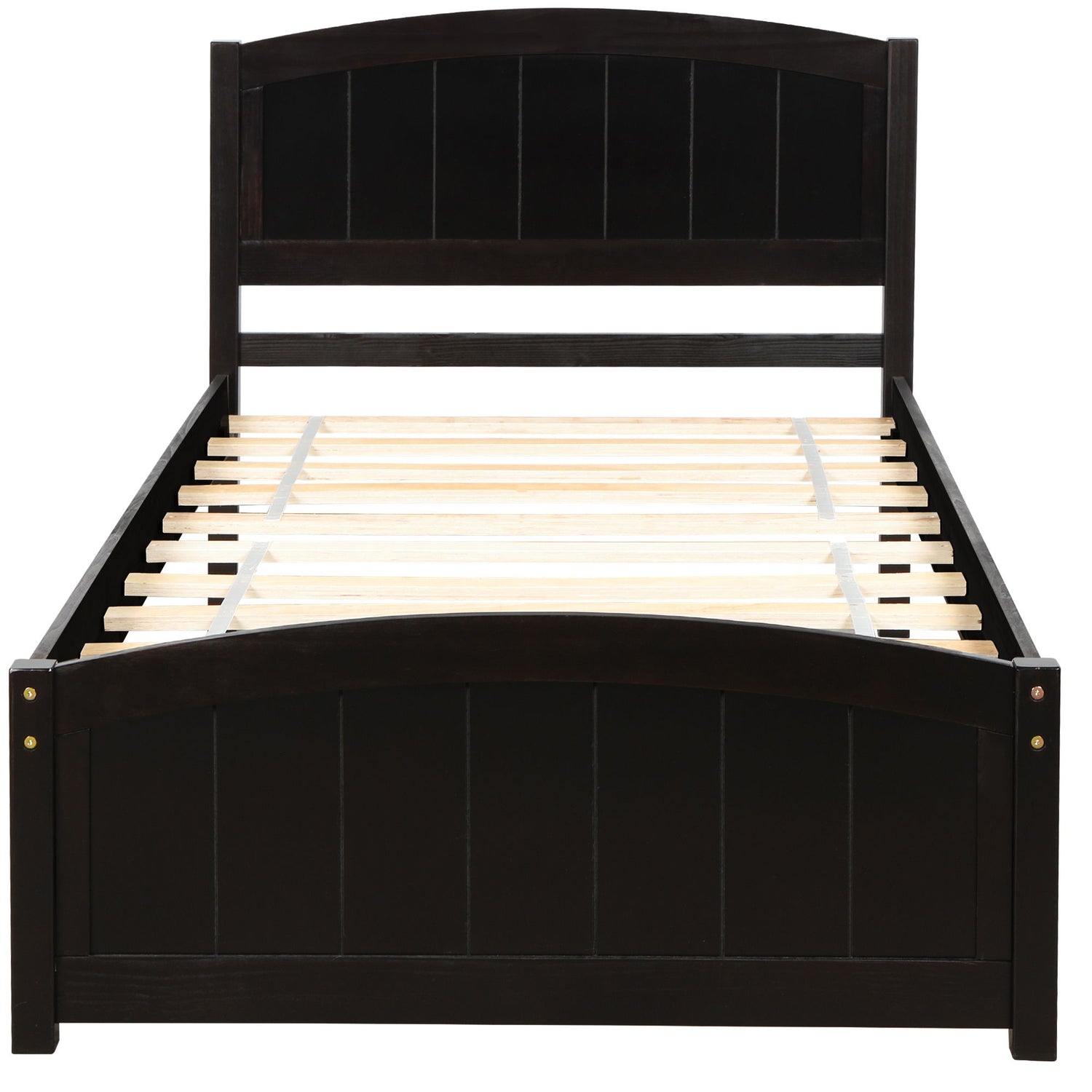 Platform Bed &amp; Headboard, Footboard And Wood Slat Support