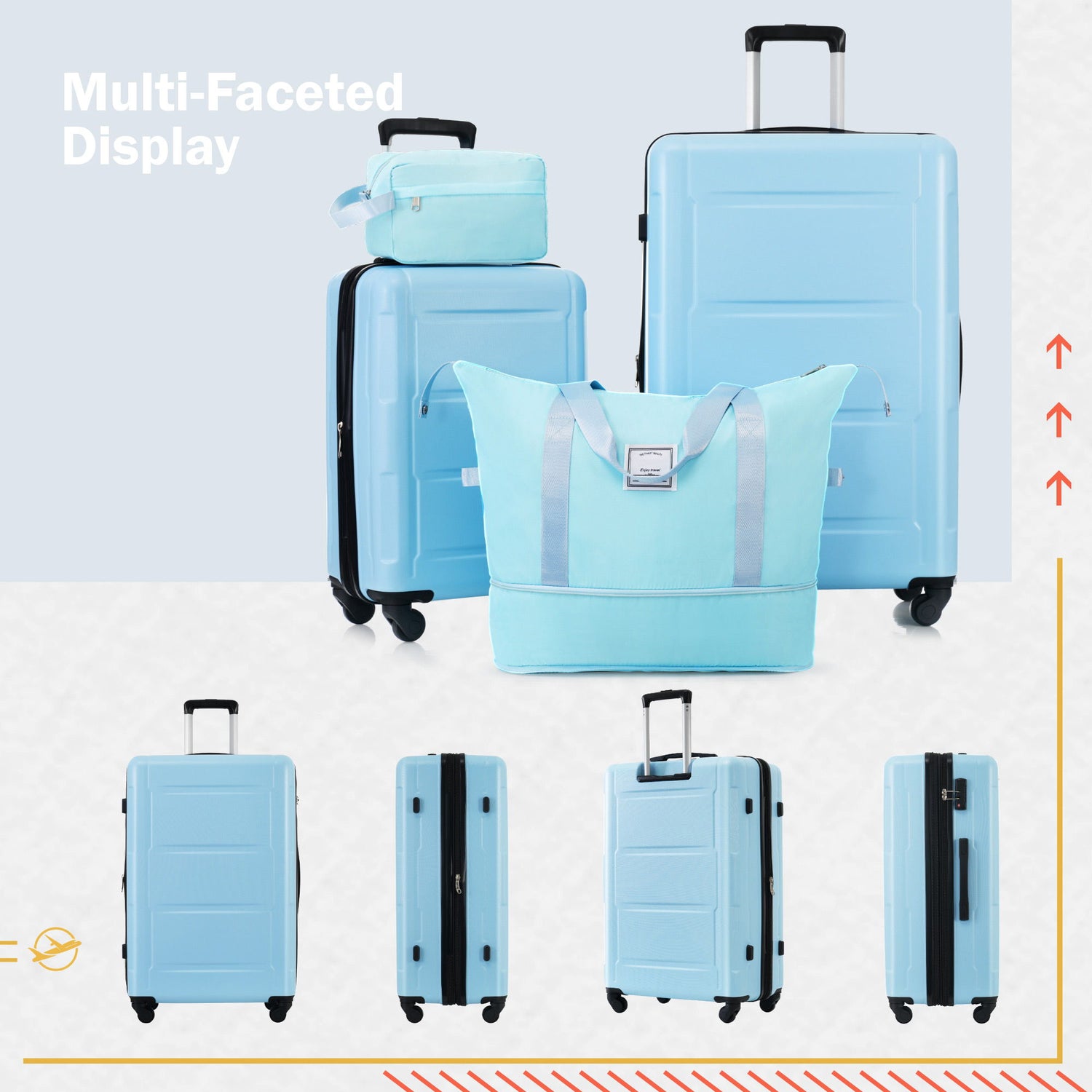 2 Piece Luggage Set With Bags Expanable Spinner Wheels ABS Lightweight Suitcase With Tsa Lock 20&quot; / 28&quot;