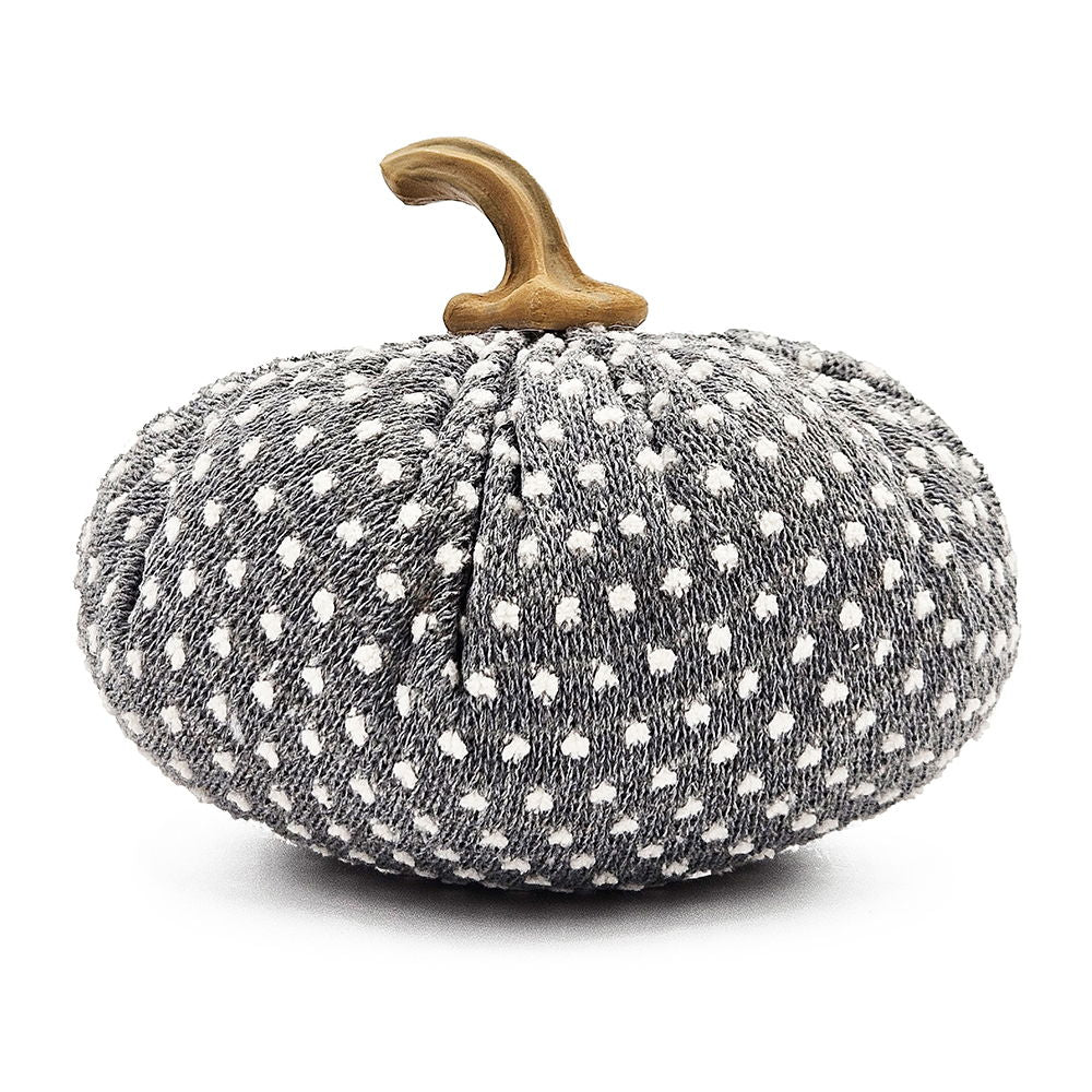 Pumpkin Ornament Decor For Holiday Harvest Festival Fall Festival &amp; Thanksgiving (Set of 3) - White / Gray