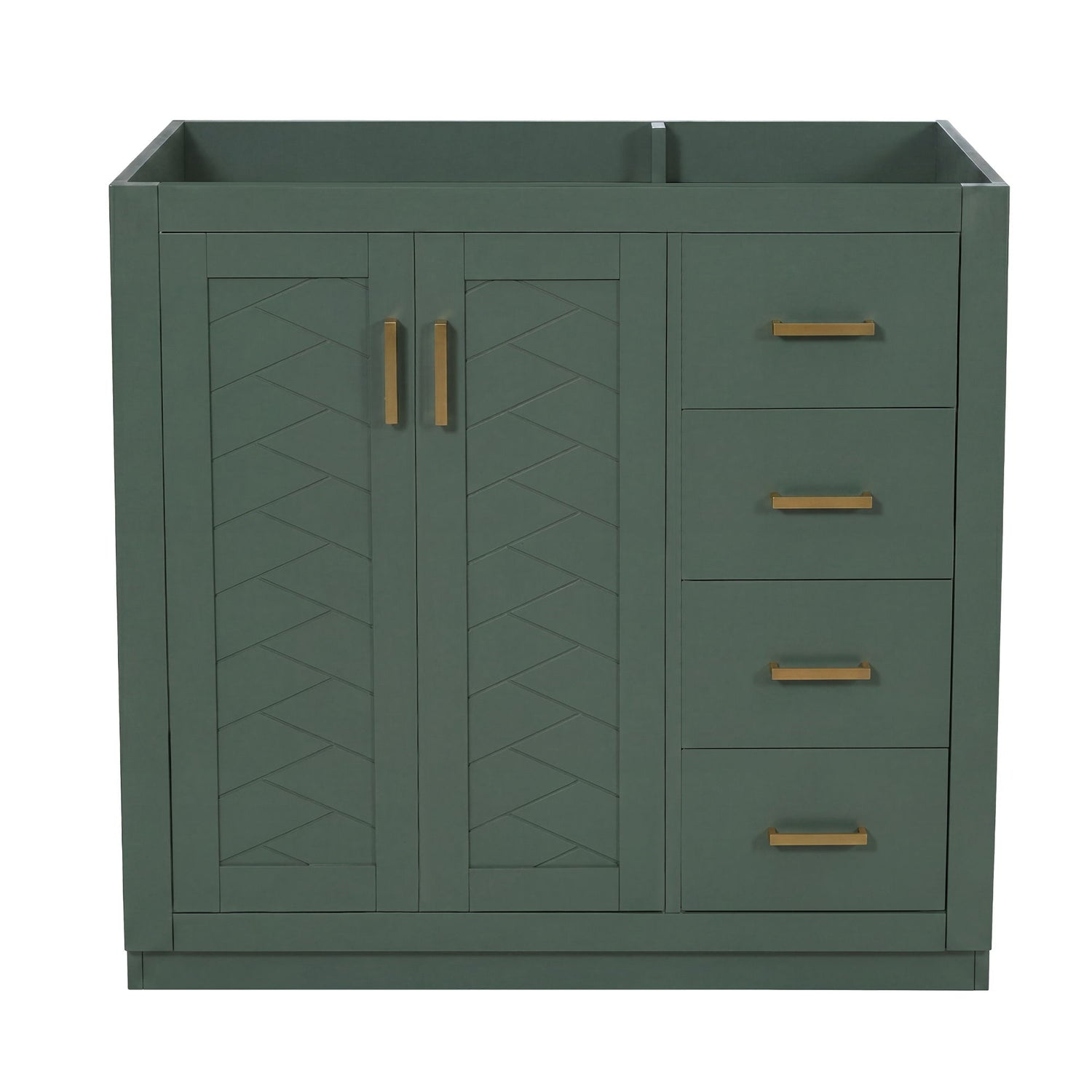 Retro Style Bathroom Vanity, 3 Drawers &amp; Soft Closing Doors