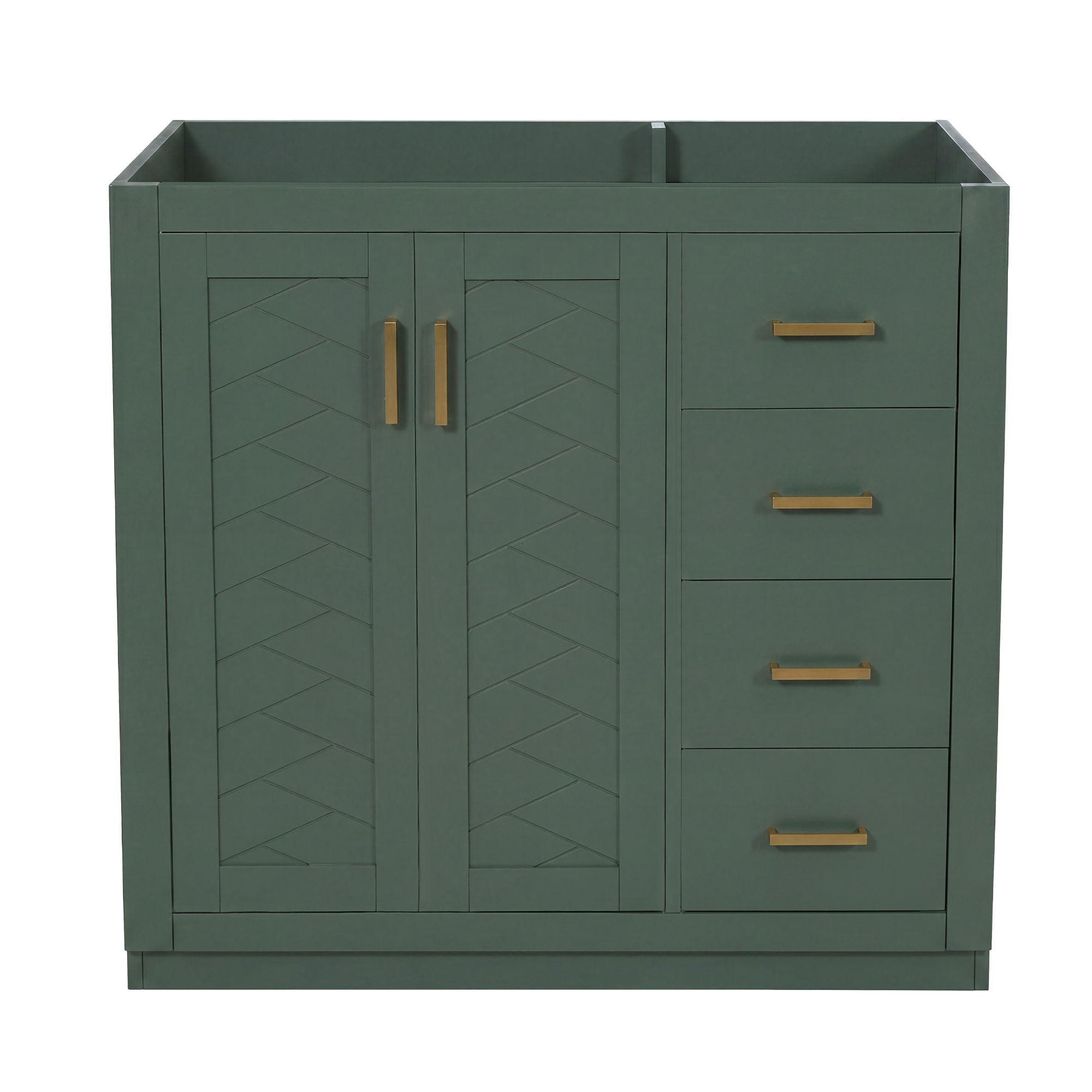 Retro Style Bathroom Vanity, 3 Drawers &amp; Soft Closing Doors