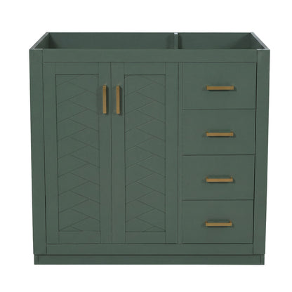 Retro Style Bathroom Vanity, 3 Drawers &amp; Soft Closing Doors