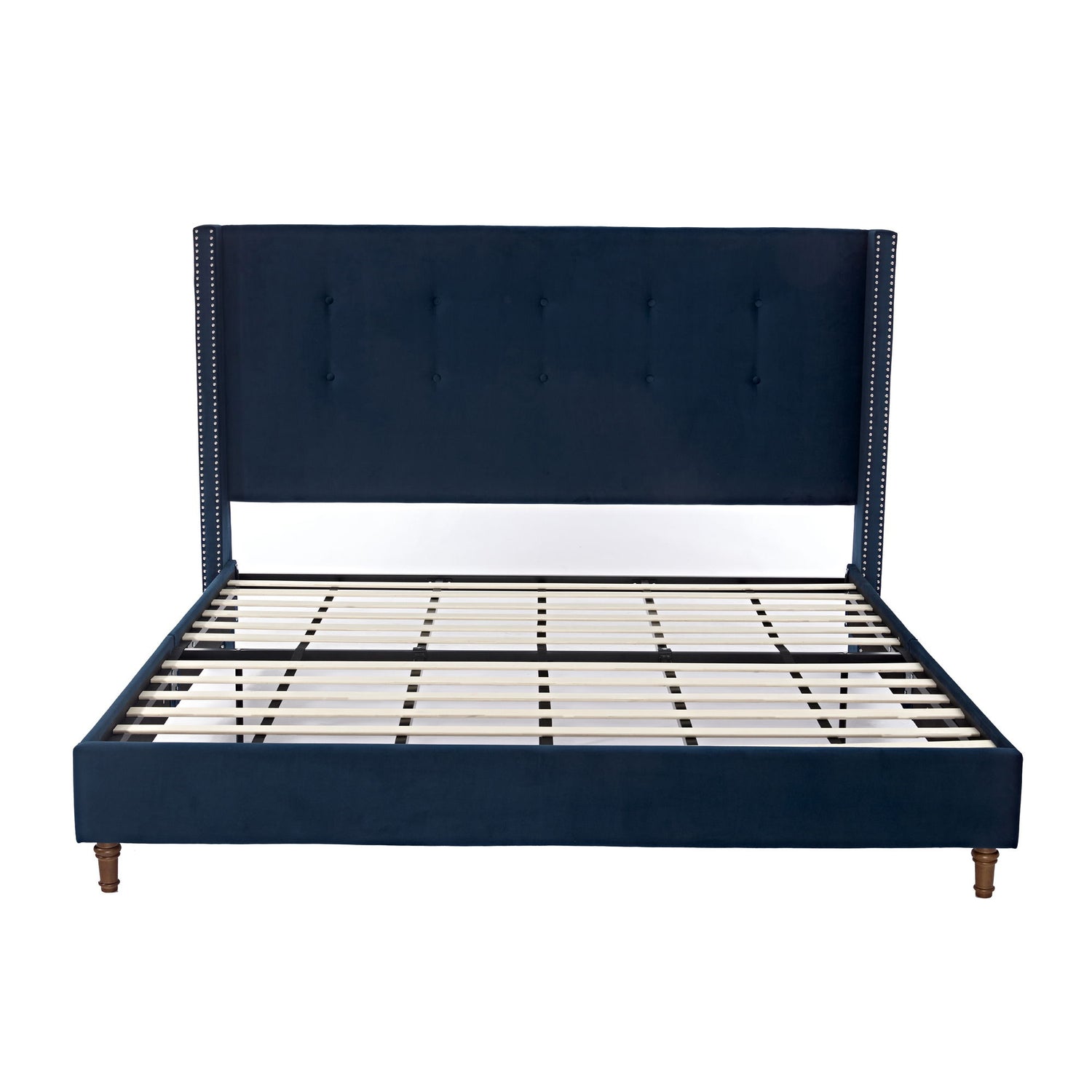 Peyton - Upholstered Bed With 54&quot; High Headboard, Traditional Hand Buttoned Tufting