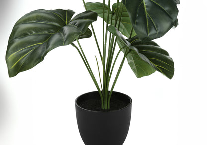 24&quot; Tall, Artificial Plant, Alocasia, Indoor, Faux, Fake, Table, Greenery, Potted, Real Touch, Decorative - Green / Black