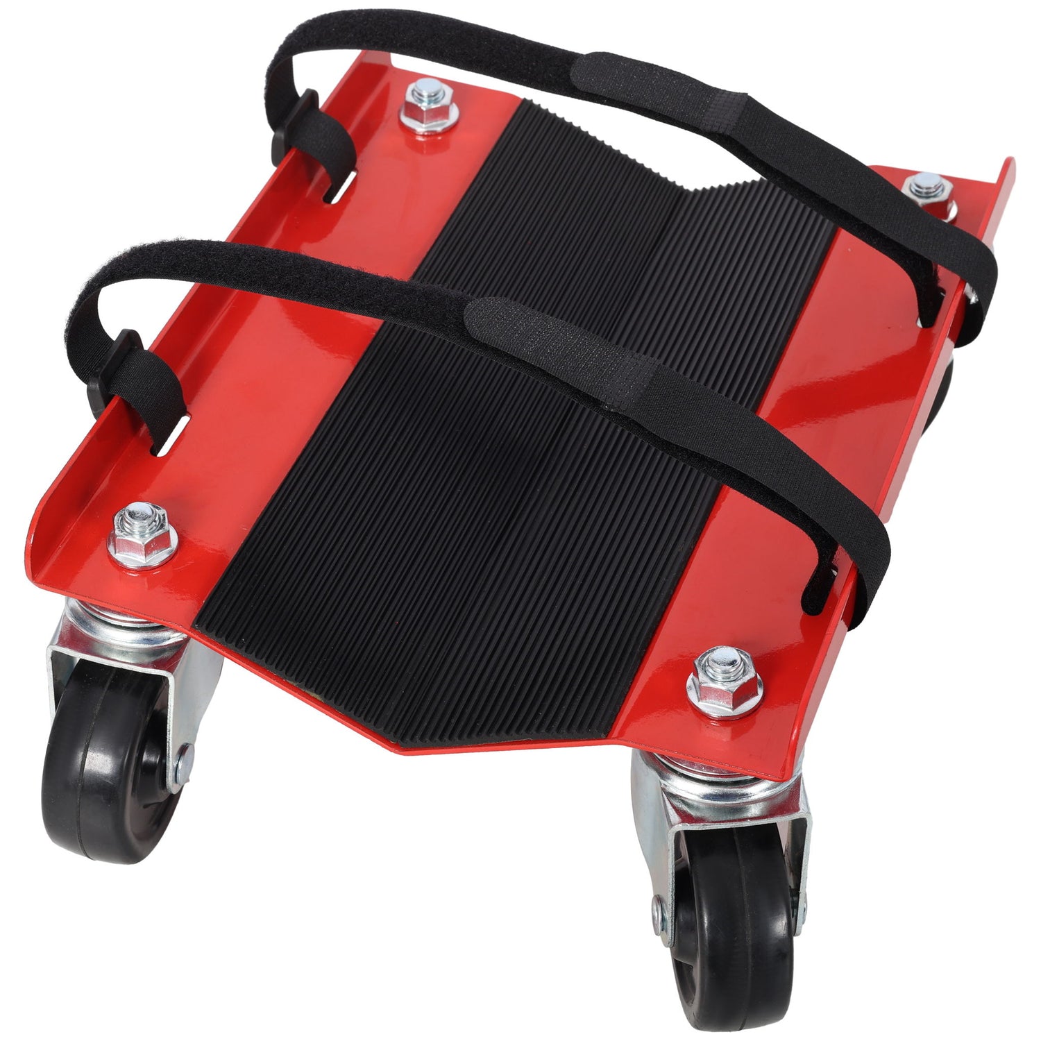 Heavy Duty Snowmobile Dolly V Slide With 2.5&quot; Swivel Casters, Rubber Pad, 1500Lbs Capacity Steel - Red