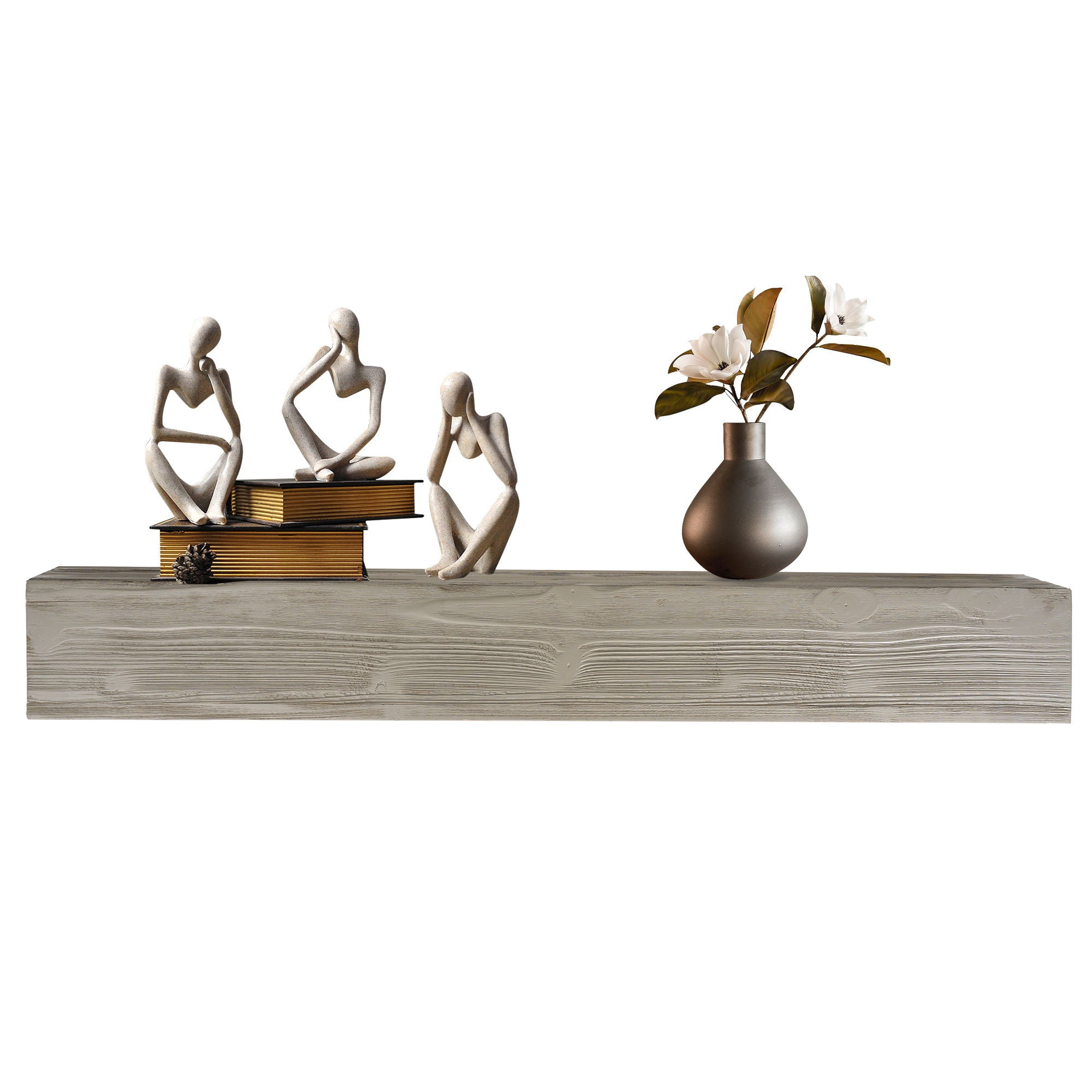 Rustic Wood Fireplace Mantel, Wall-Mounted &amp; Floating Shelf For Home Decor