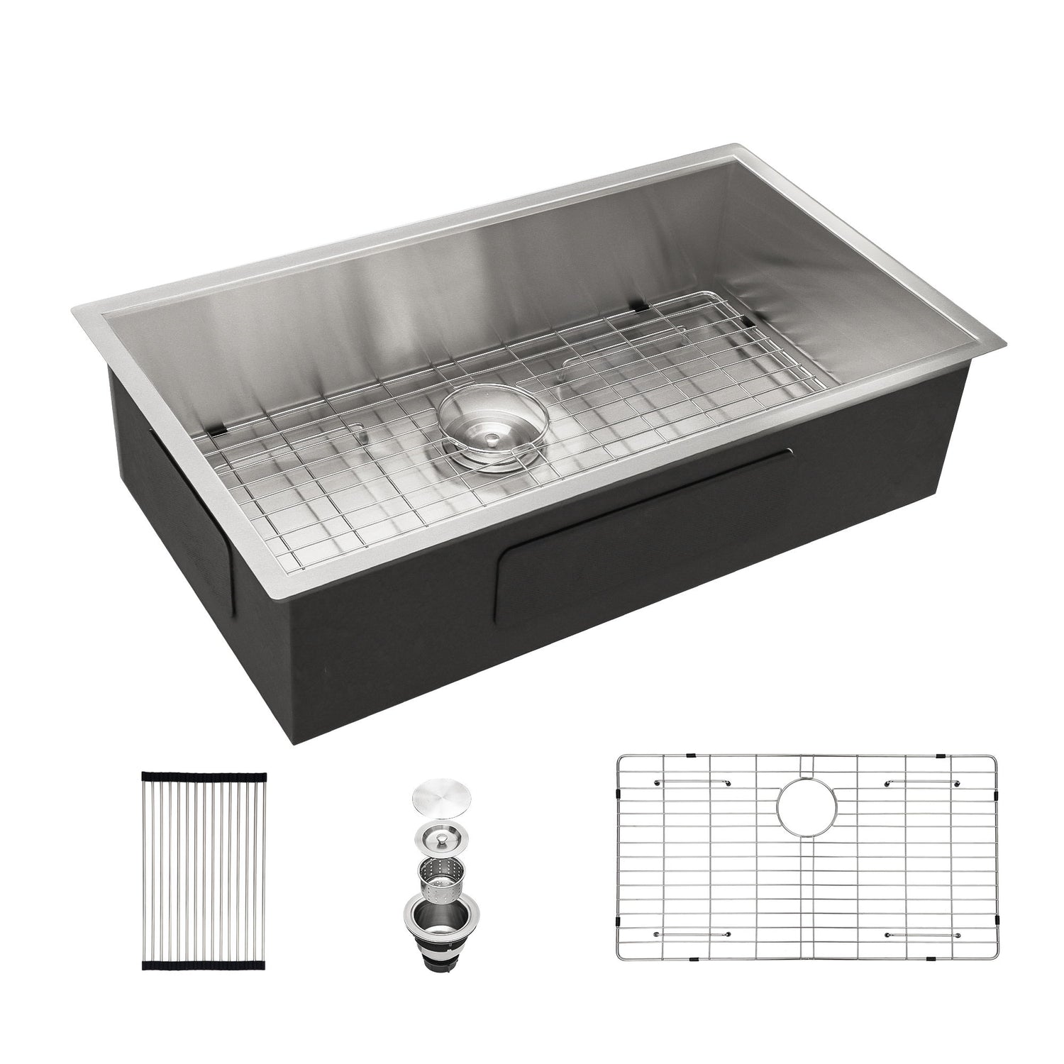 Modern Style Undermount Sink With Stainless Steel, Deep Single Bowl