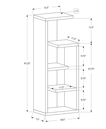 Bookshelf, Bookcase, Etagere, 4 Tier, For Office, Contemporary &amp; Modern - Taupe