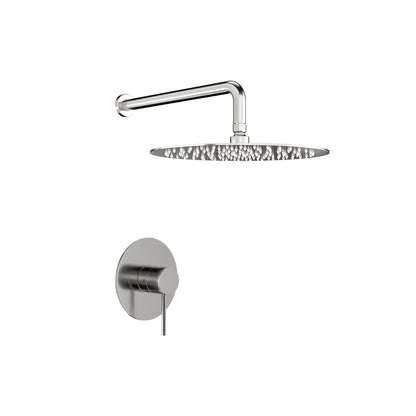 Shower Faucet Set With 10&quot; Rainfall Shower Head And Valve - Brushed Nickel