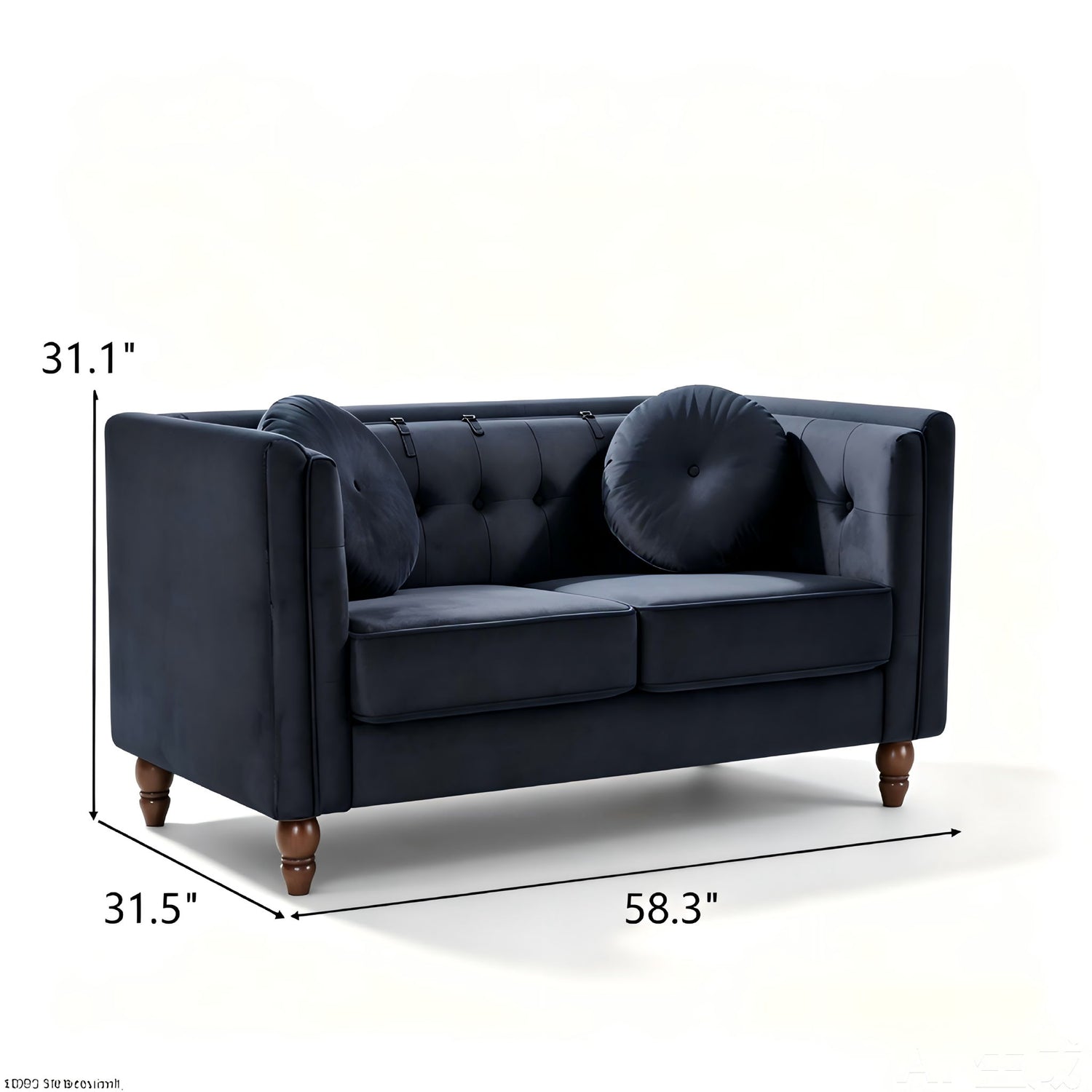 Chesterfield Loveseat 2 Seater Couch For Living Room