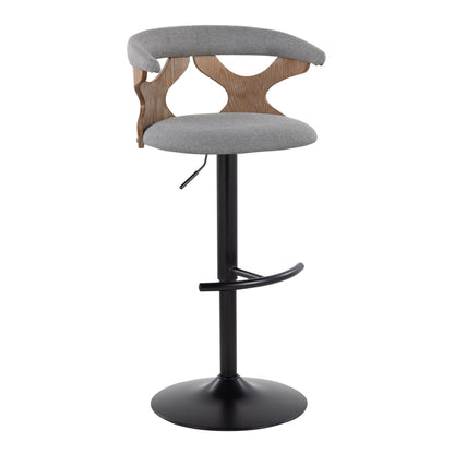 Gardenia - Contemporary Adjustable Barstool &amp; Swivel With Rounded T Footrest (Set of 2)