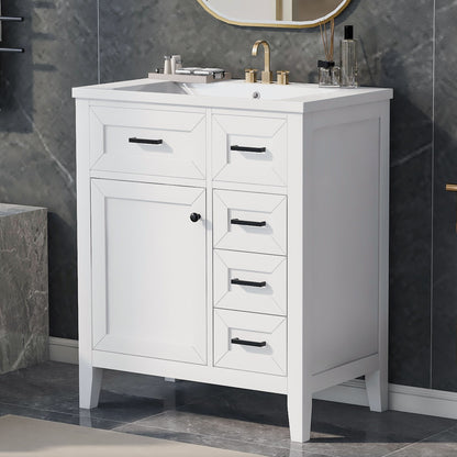 Modern Bathroom Vanity With Sink Combo, 3 Drawers