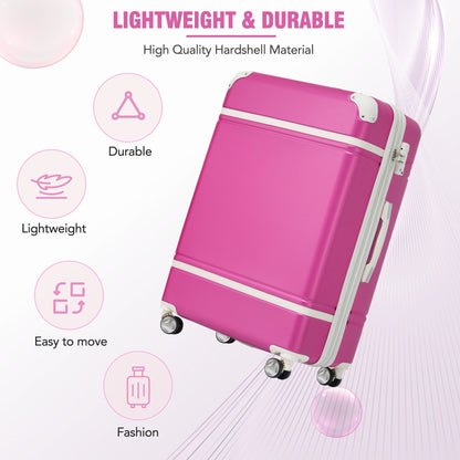 Hardshell Luggage With Tsa Lock, 28&quot; Expandable Lightweight Suitcase With Spinner Wheels, Single Vintage Luggage