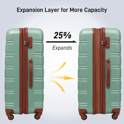Hardshell Luggage Sets 24&quot; Bag Spinner Suitcase With Tsa Lock Lightweight
