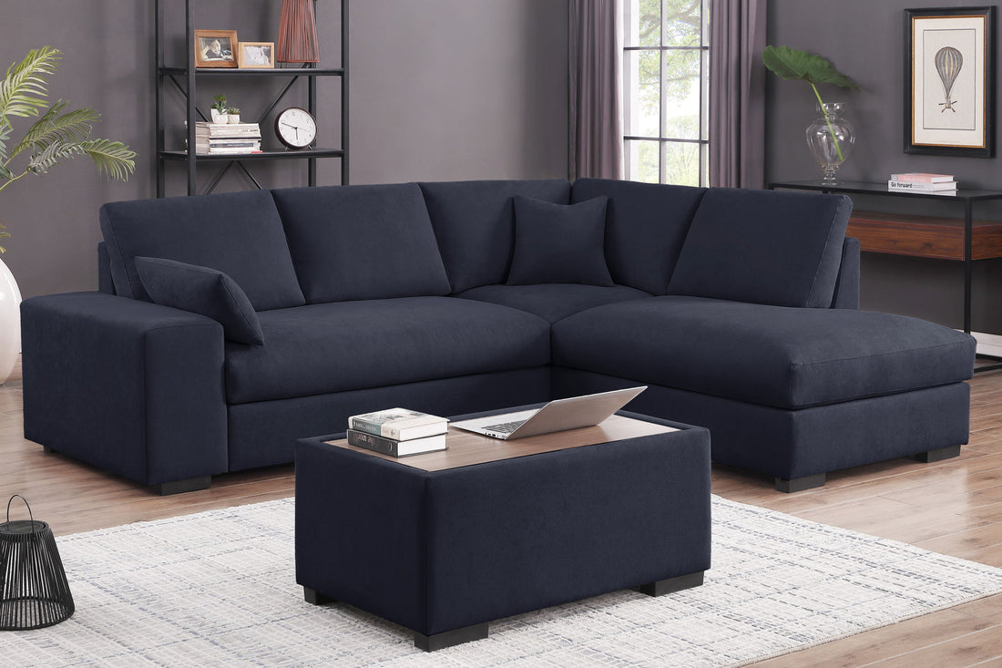 Joshua - 100&quot; Sectional Sofa with Right Facing Chaise and Console Ottoman