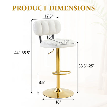 Adjustable Height Bar Stools &amp; Footrest For Kitchen Island (Set of 2)