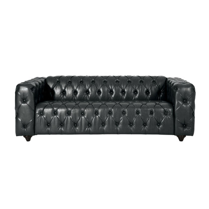 Comfy 3 Seat Sofa &amp; Wooden Legs, For Living Room And Study - Black