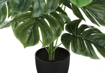 24&quot; Tall, Artificial Plant, Monstera, Indoor, Faux, Fake, Table, Greenery, Potted, Real Touch, Decorative - Green / Black