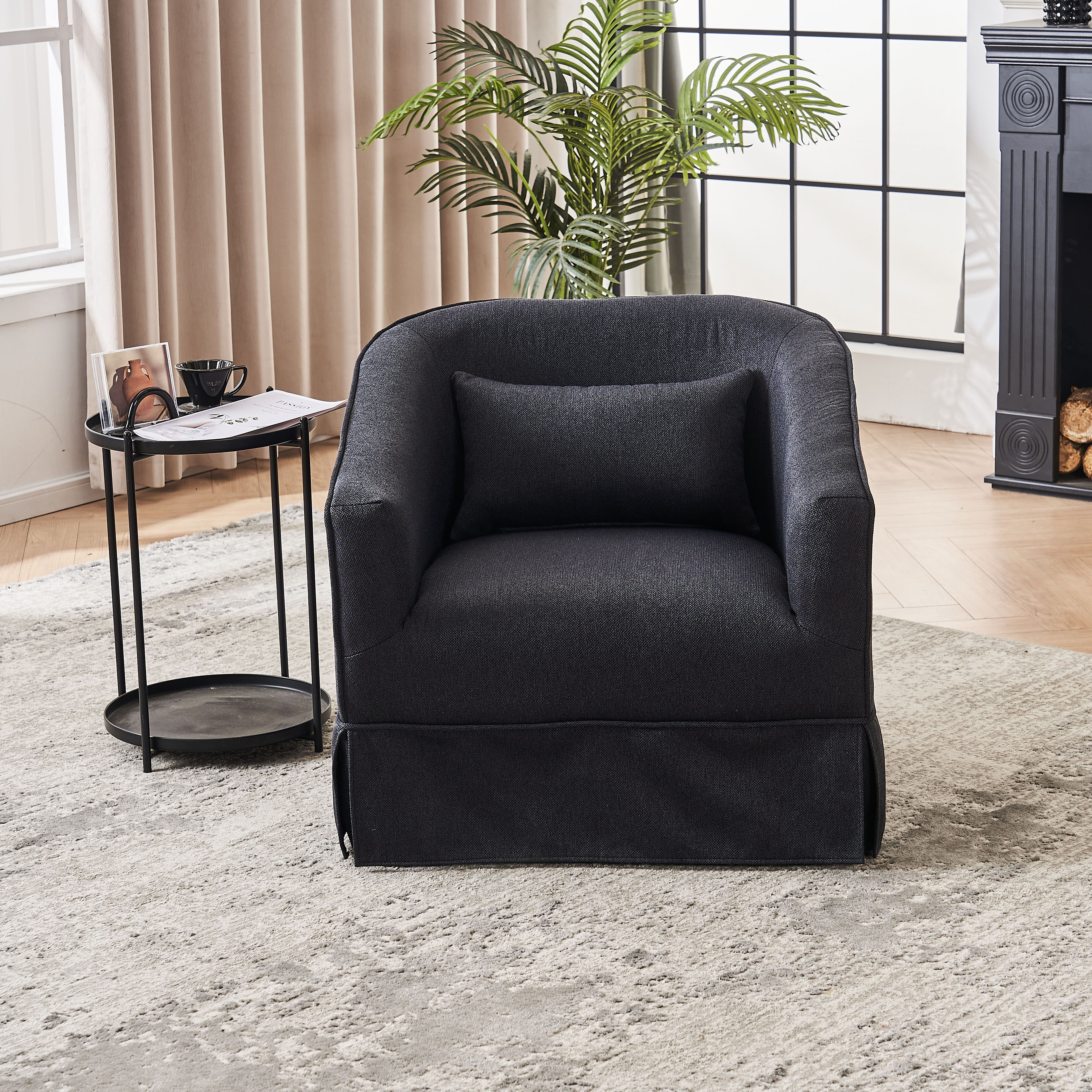 Swivel Accent Chairs Armchair For Living Room, Round Barrel Chairs