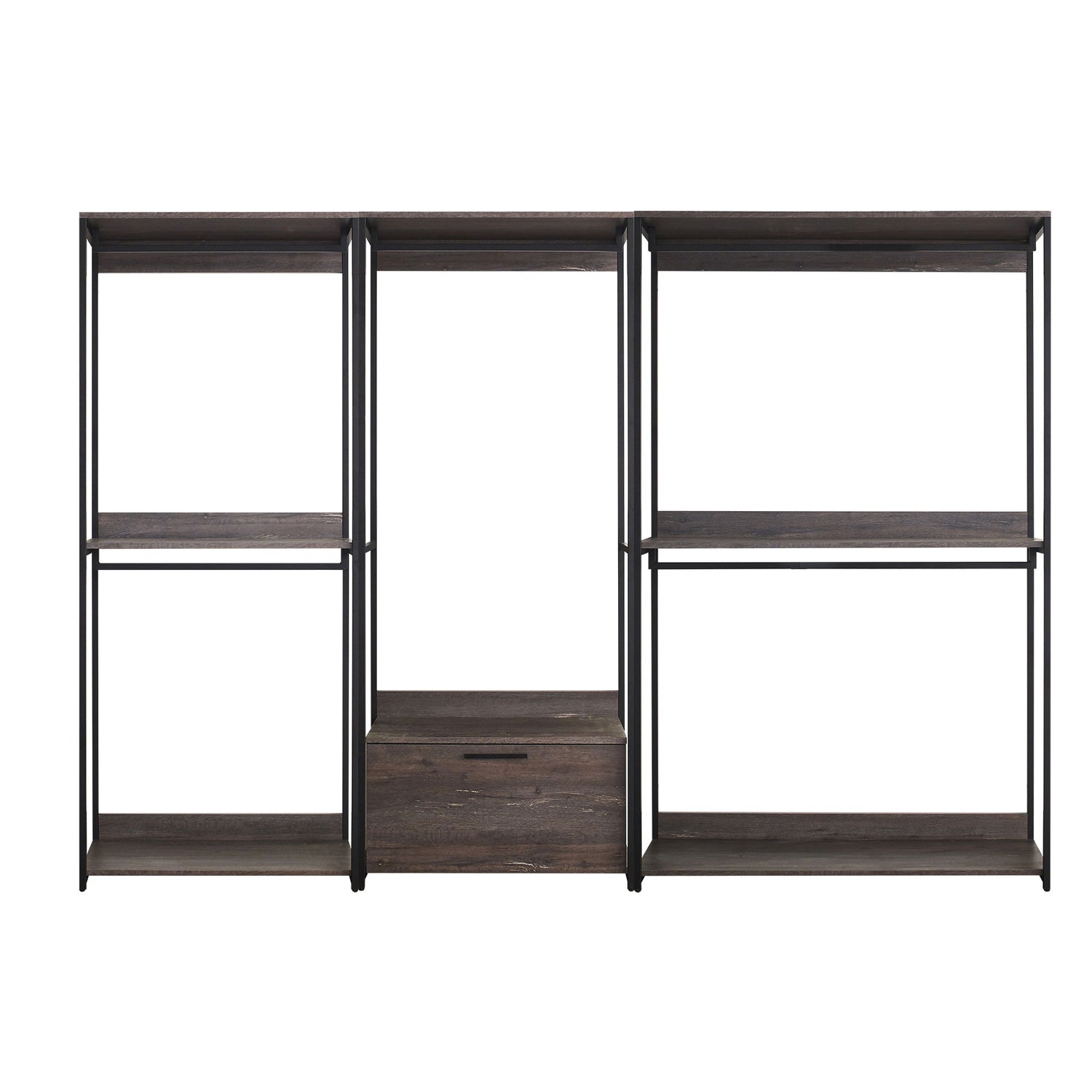 Monica - Wood Walk In Closet System &amp; Modular Design Melamine - Rustic