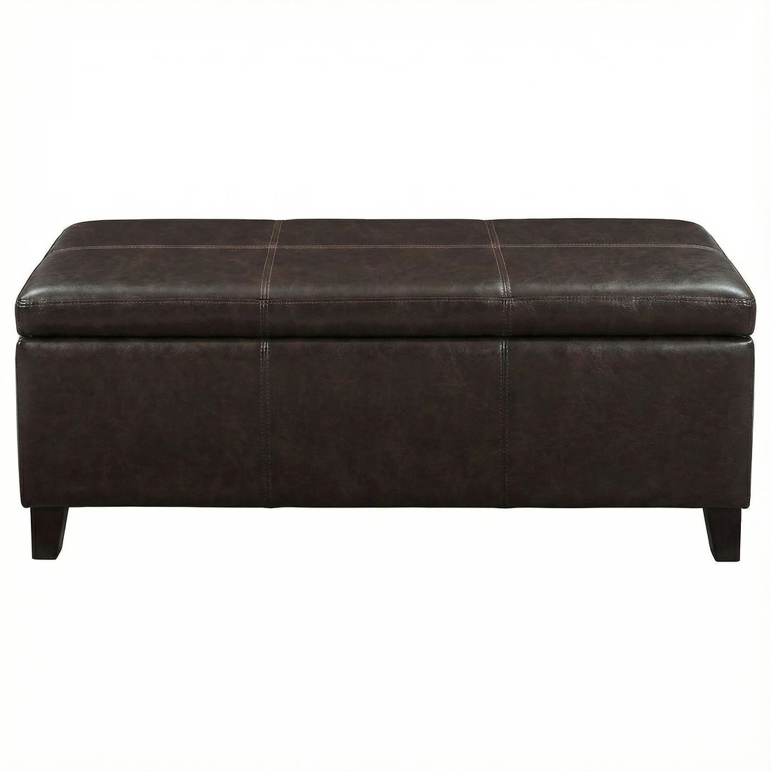 Rectangle Storage Ottoman Bench For Living Room - Brown
