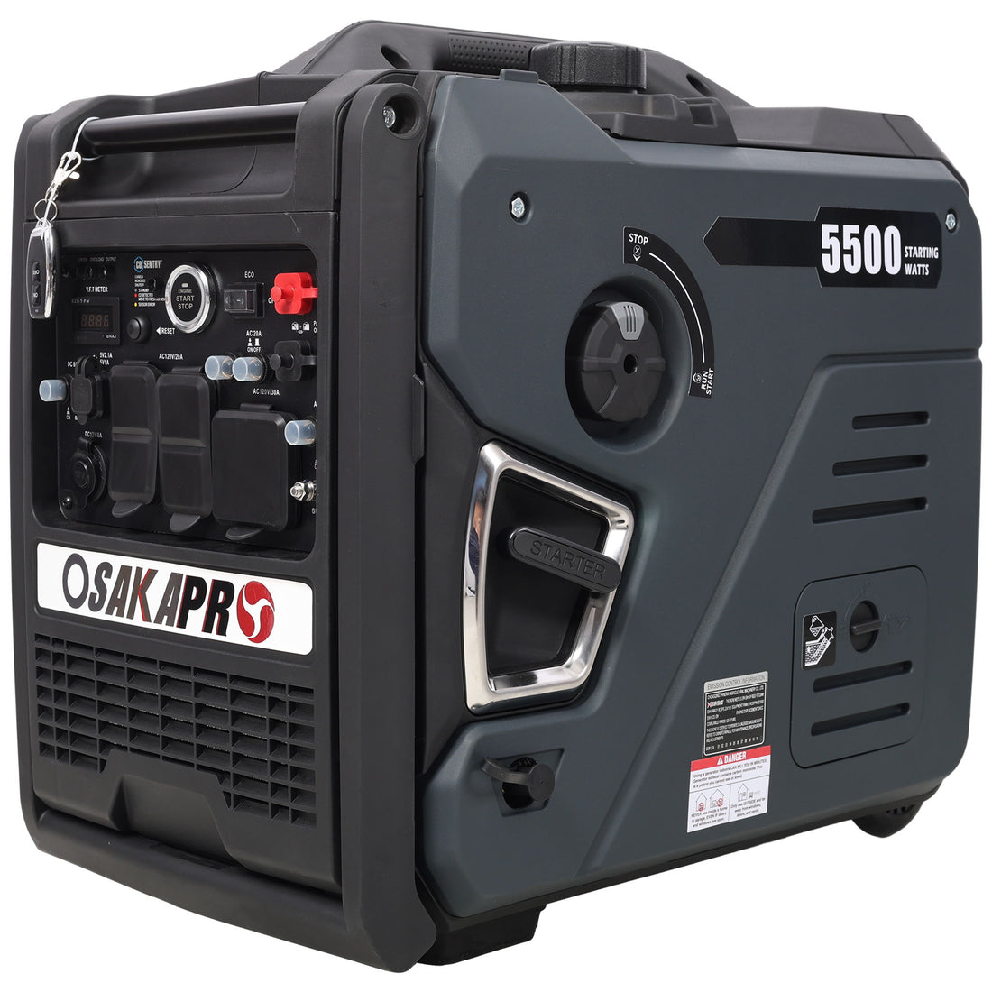 Super Quiet Inverter Generator 5.5Kw Portable Dual Fuel Electric &amp; Remote Start Aluminium