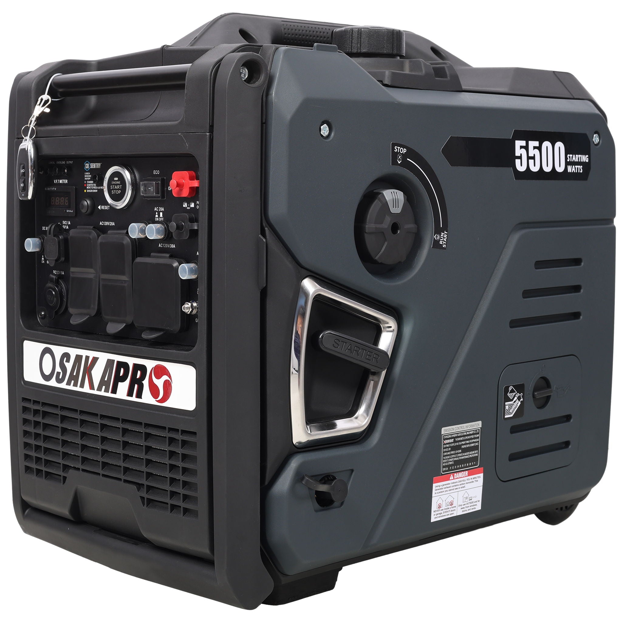 Super Quiet Inverter Generator 5.5Kw Portable Dual Fuel Electric &amp; Remote Start Aluminium