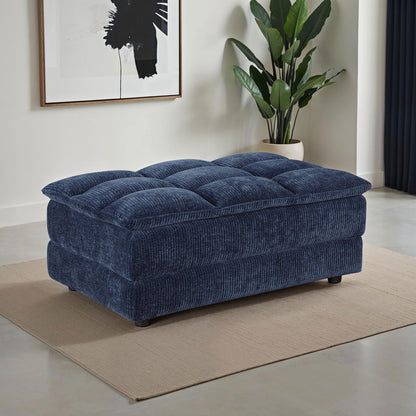 Azure - Upholstered Rectangular Ottoman - Blue