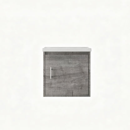 Floating Bathroom Vanity Combo, Wall Mounted Cabinet With Sink &amp; Soft Close Doors For Small Bathrooms