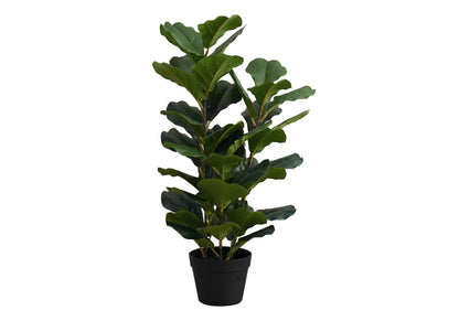 32&quot; Tall, Artificial Plant, Fiddle Tree, Indoor, Faux, Fake, Floor, Greenery, Potted, Real Touch, Decorative - Green / Black
