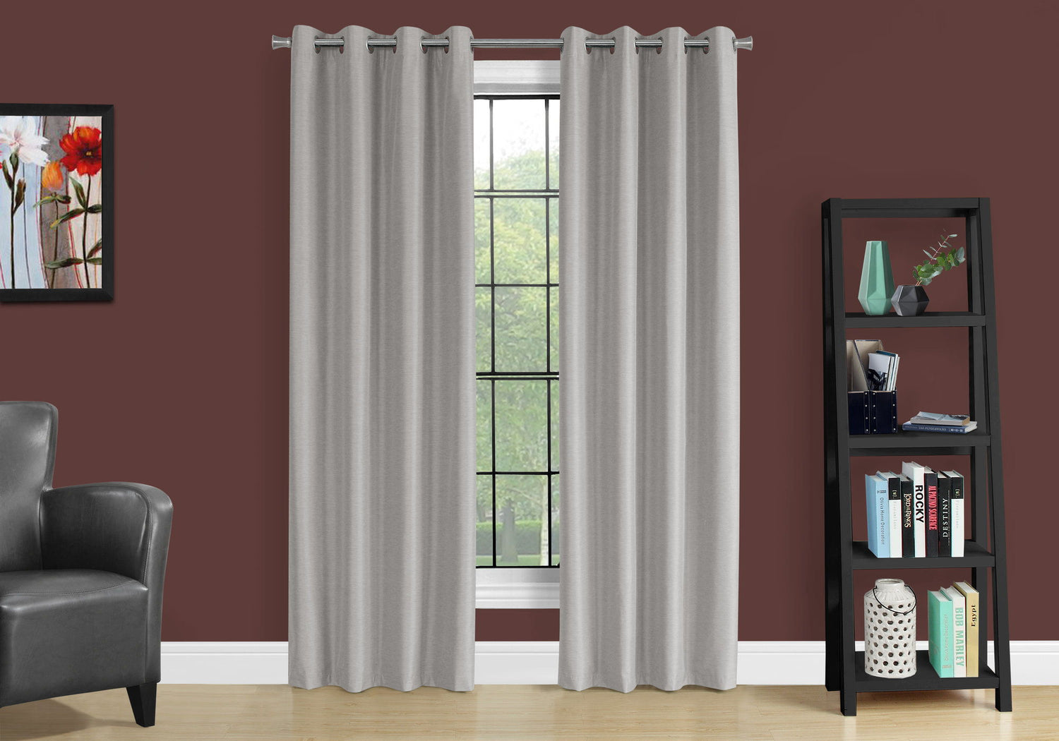 2 Pieces Set, Curtain Panel, Room Darkening, Grommet, Contemporary &amp; Modern